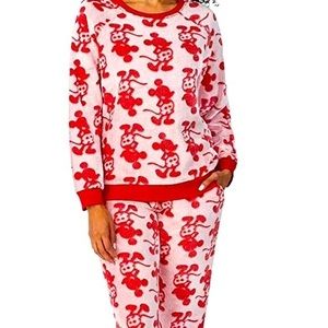 Disney Woman 2-PC  Fleece Jogger Lounge Set / Red/ Large